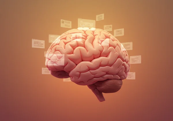 Abstract representation of an overwhelmed brain with many tabs.
