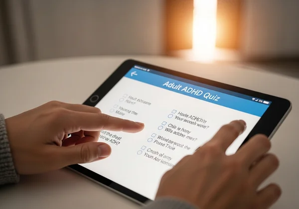 Cuestionario en línea de TDAH en pantalla, que conduce a la claridad