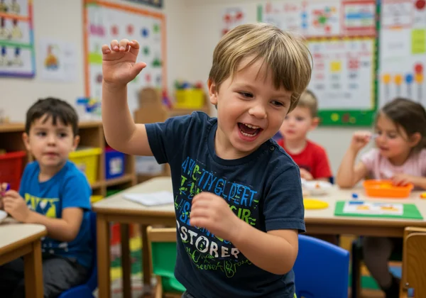 Restless preschooler struggling to sit still