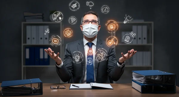 Person juggling tasks while appearing calm, masking effort