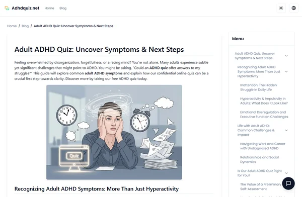 성인 ADHD 퀴즈: 증상 파악 및 다음 단계