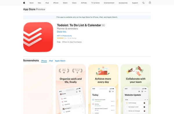 Todoist: 할 일 목록 및 작업
