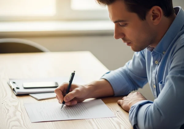 Person completing self assessment form